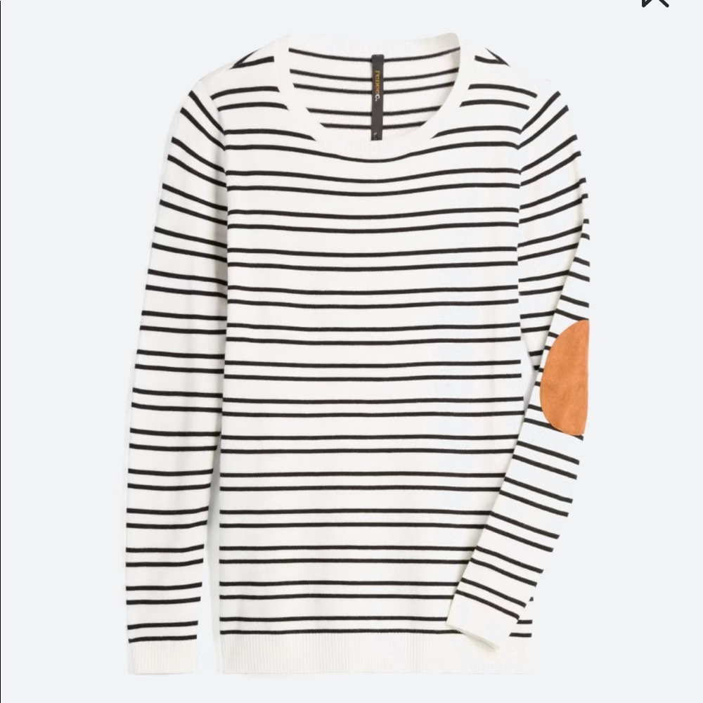 Renee C. Aubree Elbow Patch Striped Pullover
